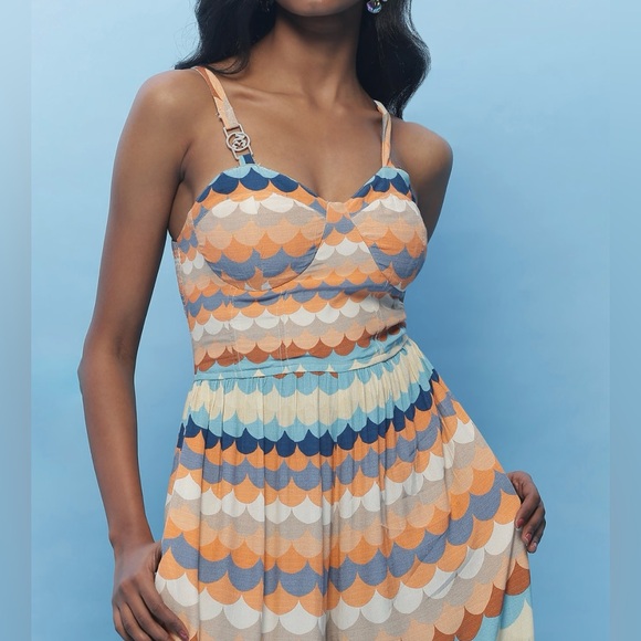 Label Ritu Kumar Orange Mariana Printed Jumpsuit - Picture 6 of 8